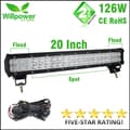 Miniatyrbild 2 av 2: LED-ljusramp, hög ljusstyrka, dubbelradig design,1PC 126W Med Tråd