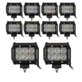Miniatyrbillede 1 af 2: LED Lysbar, Høj Lysstyrke, Dobbelt Række Design,10PCS 18W Flod