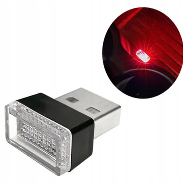 BILLAMPA USB 5V 0,034W MINI RÖD
