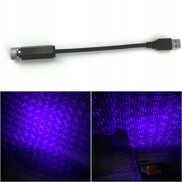 USB LED-AUTOPROKTORI TÄHDET SININEN