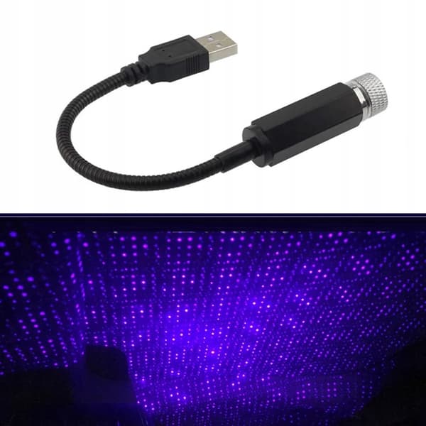 USB LED-AUTOPROKTORI TÄHDET SININEN
