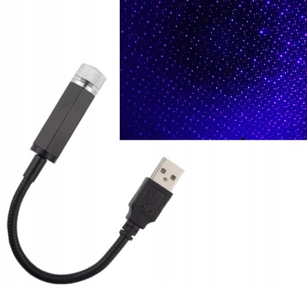USB LED-AUTOPROKTORI TÄHDET SININEN