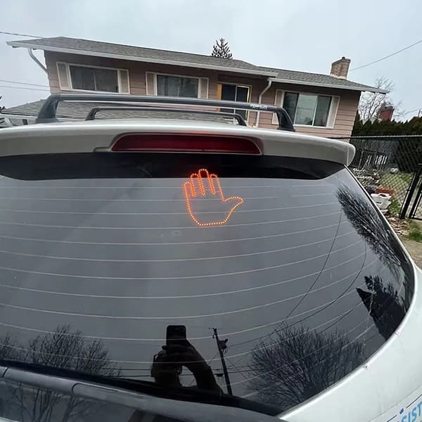 LED-hand för BIL Handgester Signal Hälsning Långfinger