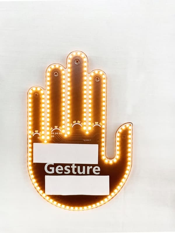 LED-hand för BIL Handgester Signal Hälsning Långfinger