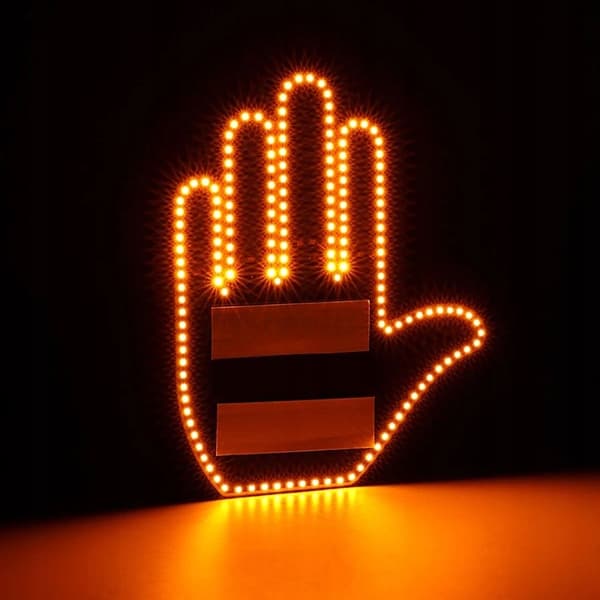 LED-hand för BIL Handgester Signal Hälsning Långfinger