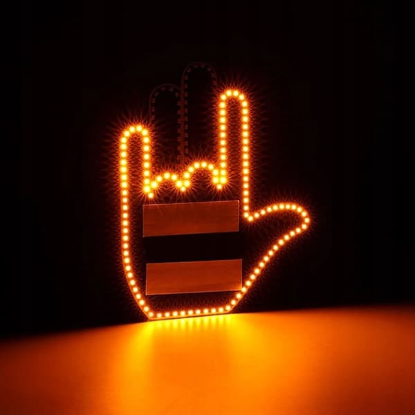 LED-hand för BIL Handgester Signal Hälsning Långfinger