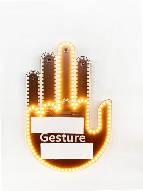 LED-hand för BIL Handgester Signal Hälsning Långfinger