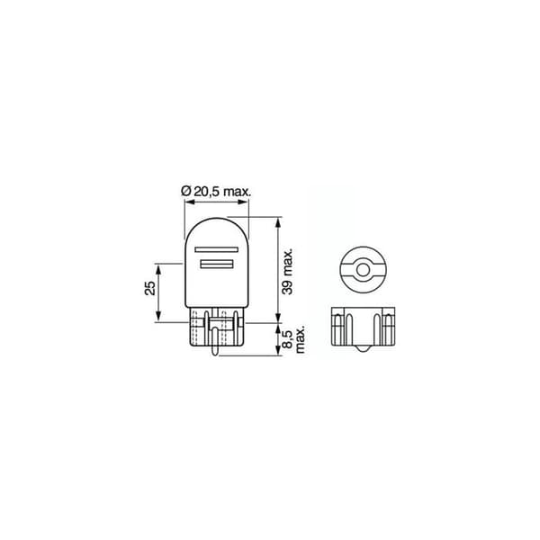 Bosch W21/5W Pure Light billampor - 12 V 21/5 W W3x16q - 2 glödlampor 1987301079