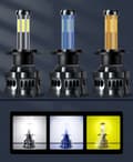 Miniatyrbild 8 av 11: LED-LAMPOR H7 X8 120W 360° 20000LM 3 FÄRGER BURK
