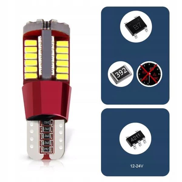 LED-LAMPA W5W T10 PARKERINGSLJUS 57 LED CANBUS 360°