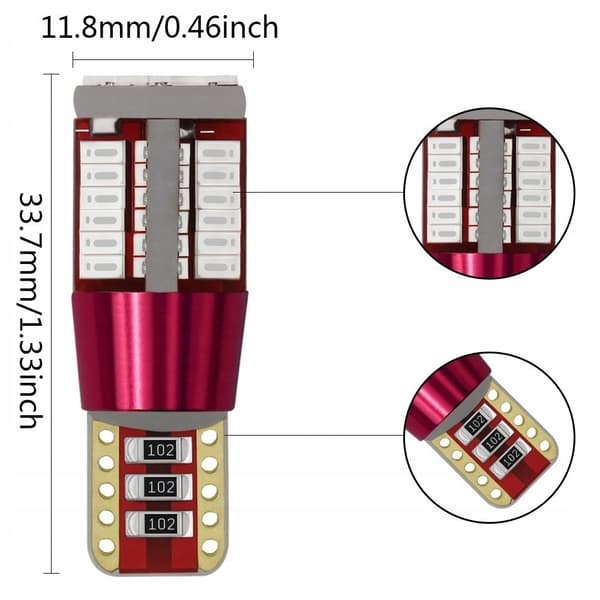 LED-LAMPA W5W T10 PARKERINGSLJUS 57 LED CANBUS 360°