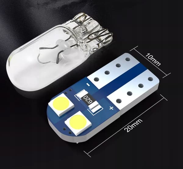 10x LED-pærer W5W T10 parkeringslygter kraftfulde 4 SMD3030