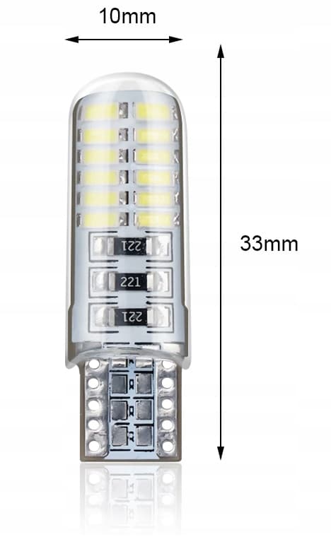 LED-pære W5W T10 parkeringslygter 24 LED silikonestrøm