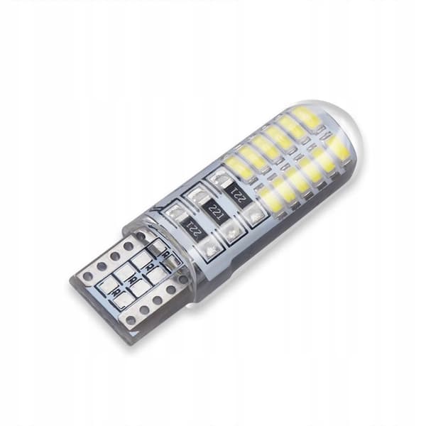 LED-pære W5W T10 parkeringslygter 24 LED silikonestrøm