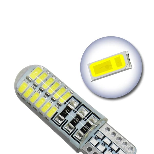 LED-pære W5W T10 parkeringslygter 24 LED silikonestrøm