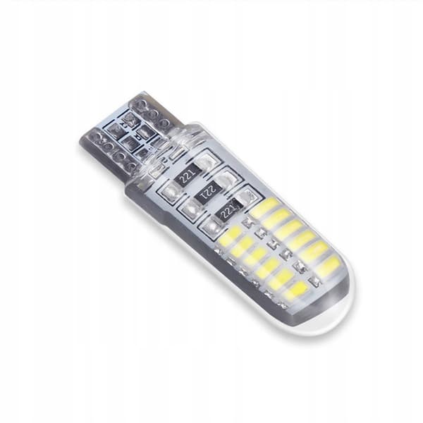LED-pære W5W T10 parkeringslygter 24 LED silikonestrøm