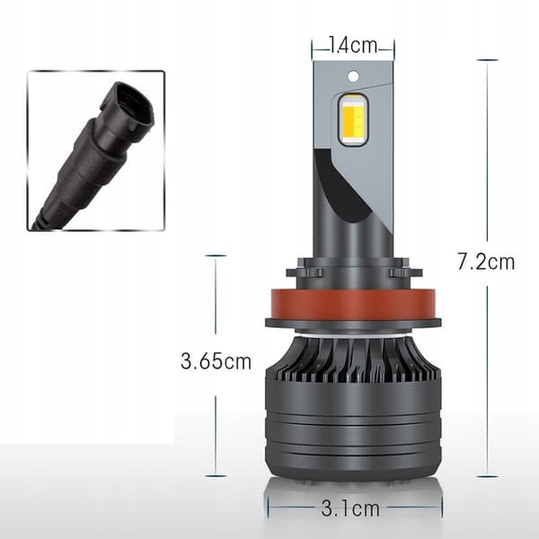 H7 LED-pærer 3000K farver | 4300K | 6000K 120W