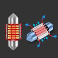Miniatyrbild 5 av 11: LED-RÖRGLOPP 31MM C3W C5W 18SMD CANBUS STARK