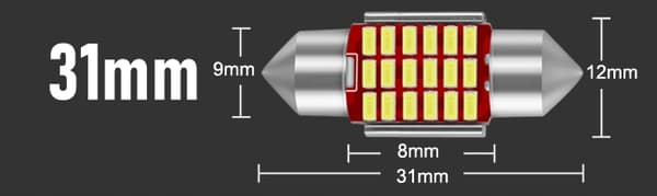 LED-RÖRGLOPP 31MM C3W C5W 18SMD CANBUS STARK