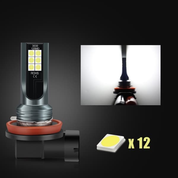LED-pære H11 35W 3000LM 12V kørelys 12 SMD
