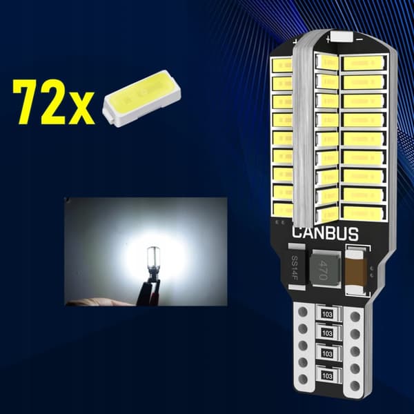 LED-pære W16W T15 CANBUS baklygte 72 LED SMD