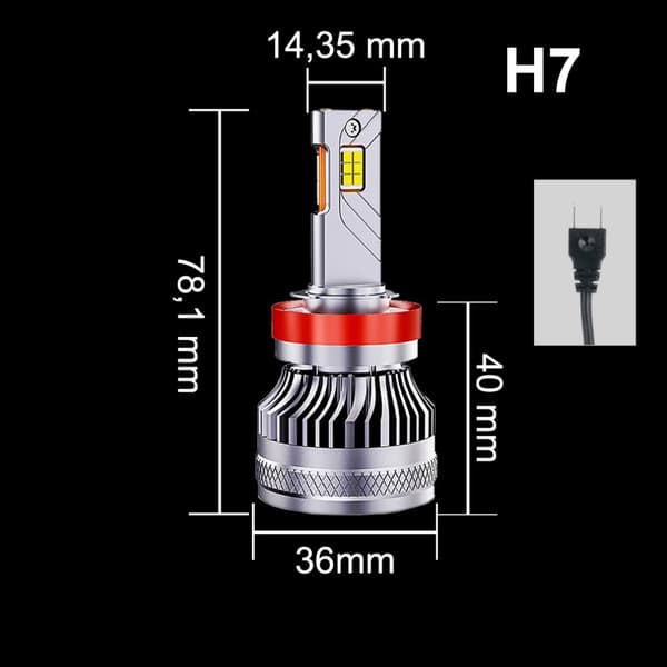LED-pærer H7 S12 30000 LM 160W 12V 24V 100% CAN