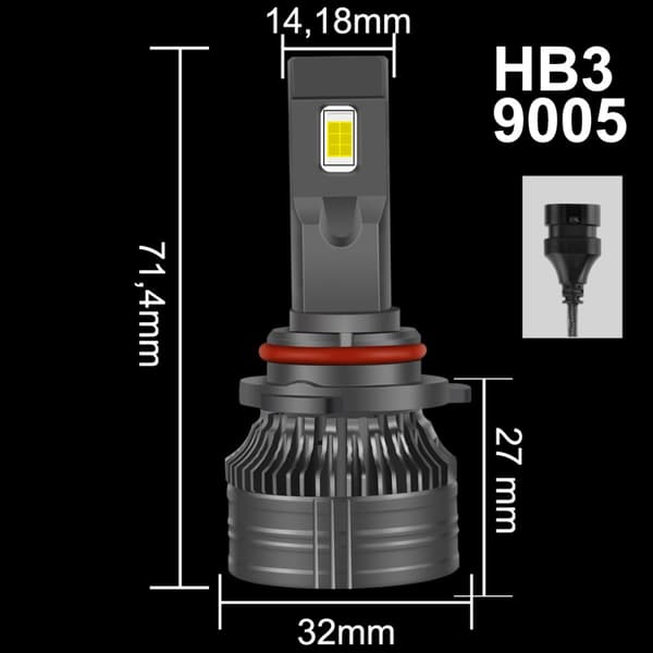 HB3 LED-LAMPOR XSTORM 120W 26000LM KRAFTFULL CANBUS