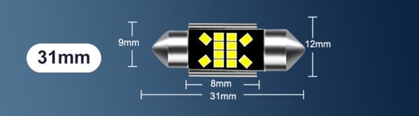 LED-PUTKIPALAT 31MM C3W C5W XSTORM 12SMD CANBUS