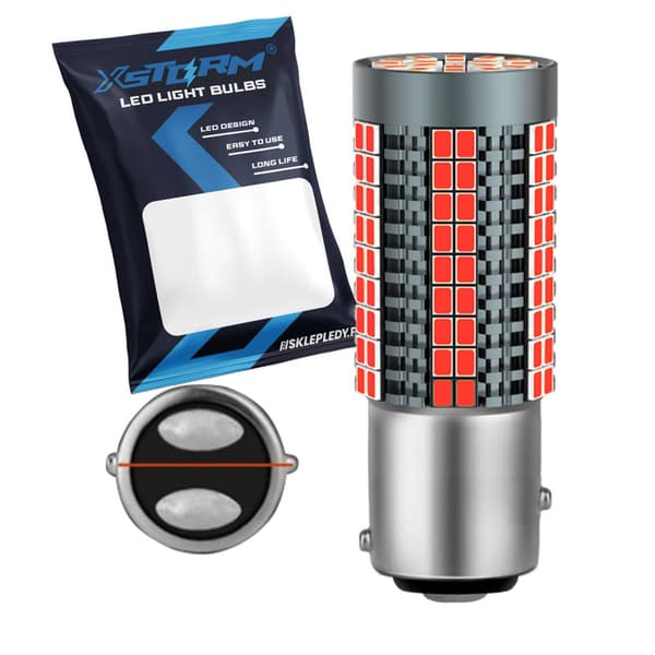 P21/5W LED-lampa röd XSTORM dubbeltråd