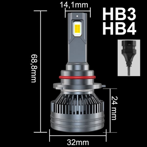 MINI PÆRER HB3 HB4 LED XSTORM 110W 23000LM DÅSE