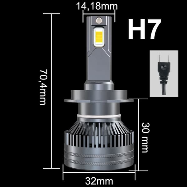 MINI PÆRER H7 LED XSTORM 110W 23000LM CANBUS-STRØM
