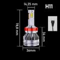 Miniatyrbild 2 av 11: LED-LAMPOR H11 S12 30000LM 160W 12V 24V 100% CAN