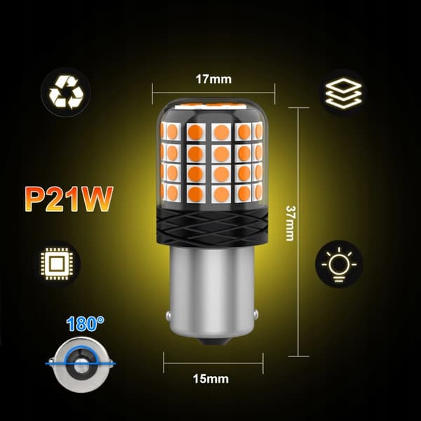 LED-pære P21W XSTORM ORANGE BLINKLYS