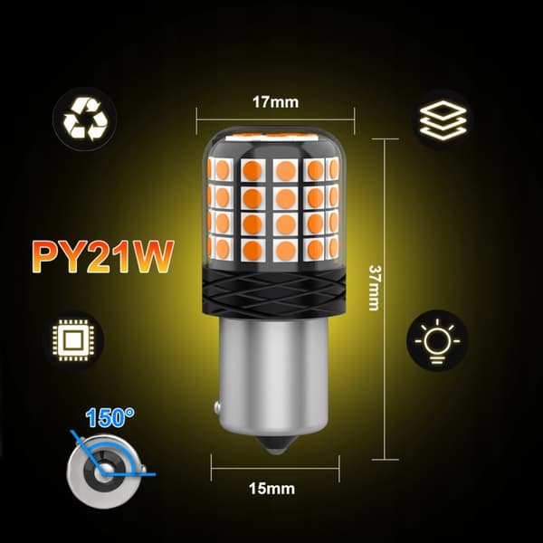 LED-pære PY21W XSTORM ORANGE DÅSERETNING