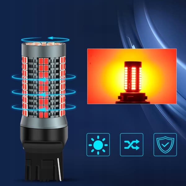 LED-pære W21W T20 XSTORM RØD STOP CANBUS