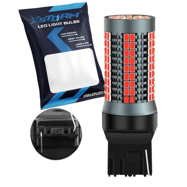 LED-pære W21W T20 XSTORM RØD STOP CANBUS