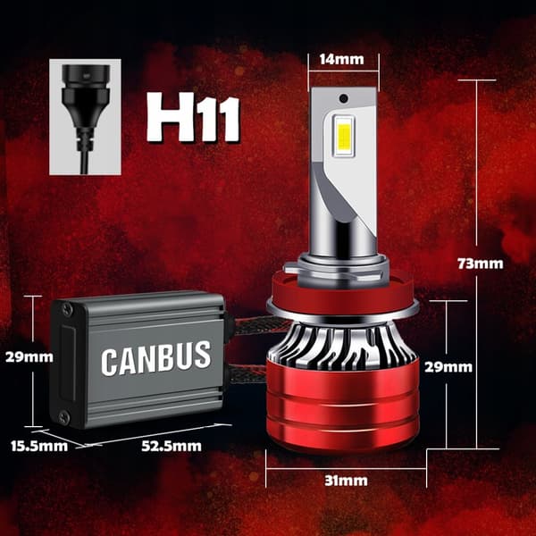 H11 LED-pærer XSTORM 120W 22000LM KRAFTIG CANBUS