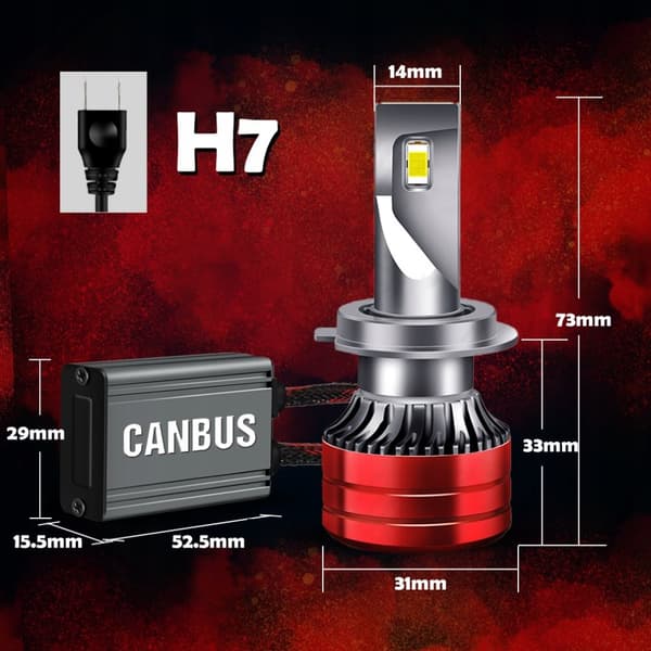 H7 LED-pærer XSTORM 120W 22000LM KRAFTIG CANBUS