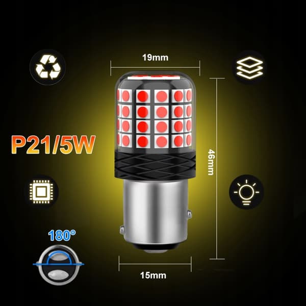 P21/5W LED-lampa röd dubbeltråd XSTORM-burk