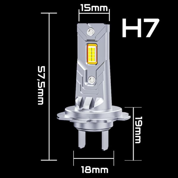 H7 LED-PÆRER EFTERMONTERING 1 til 1 5500K SUPERHVID