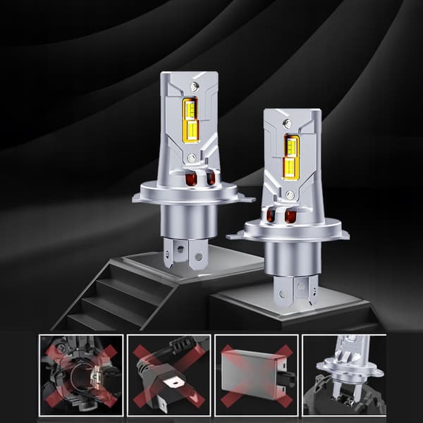 H4 LED-pærer eftermonteret 1 til 1 5500K superhvide