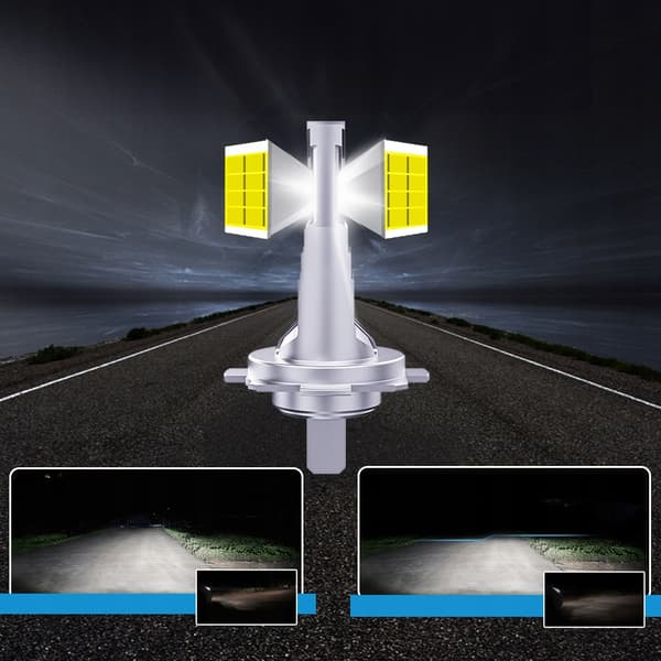 H4 LED-pærer eftermonteret 1 til 1 5500K superhvide