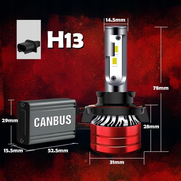 H13 LED-LAMPOR XSTORM 120W 22000LM KRAFTFULLA CANBUS-LAMPOR