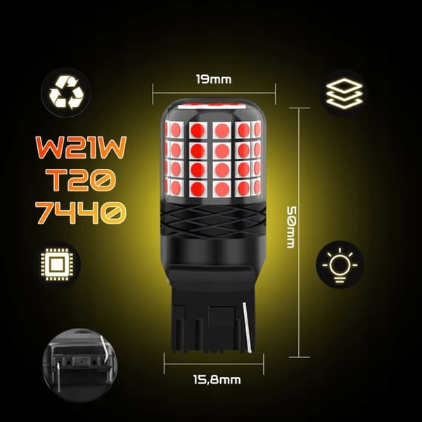 LED-LAMPA W21W T20 XSTORM RÖD STOP CANBUS-POSITION