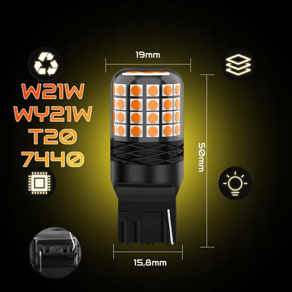 W21W WY21W T20 LED XSTORM PÆRE ORANGE BLINKLYS USA