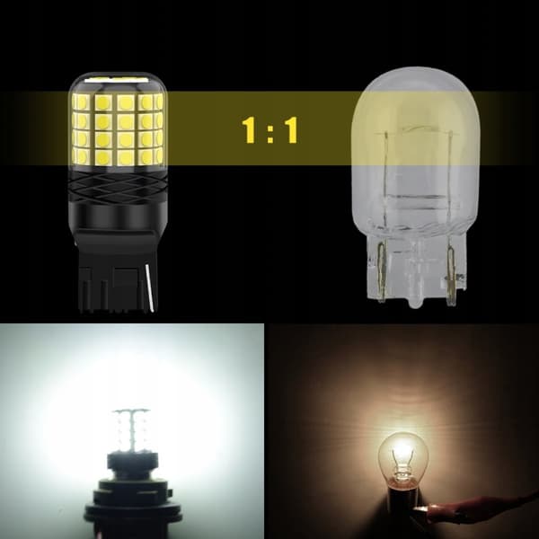 W21W T20 LED XSTORM DRL BACKGLOPP CANBUS VARSELBJUDS