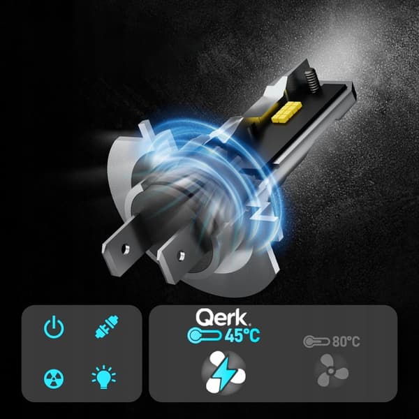 LED-PÆRER H7 QERK 1 TIL 1 MERE LYS KAN EFTERMONTERES PERFEKT PASFORM