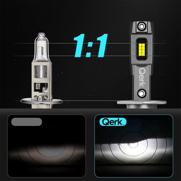 LED-LAMPOR H1 QERK 1 TILL 1 MER LJUS KAN EFTERMONTERING PERFEKT PASSFORM