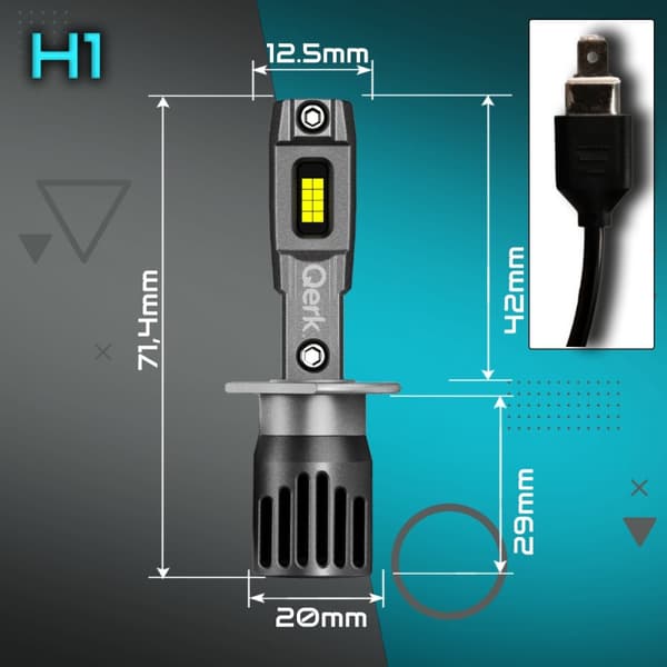 LED-LAMPOR H1 QERK 1 TILL 1 MER LJUS KAN EFTERMONTERING PERFEKT PASSFORM