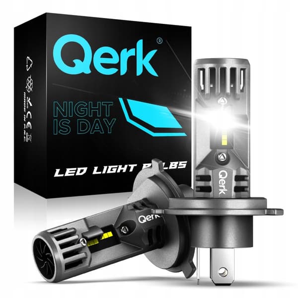 LED H4 PÆRER QERK 1 TIL 1 MERE LYS KAN EFTERMONTERES PERFEKT PASFORM